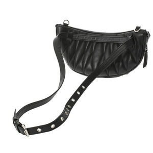 Miu Miu Black Bag Studded Lambskin Bum Body Belt Crossbody